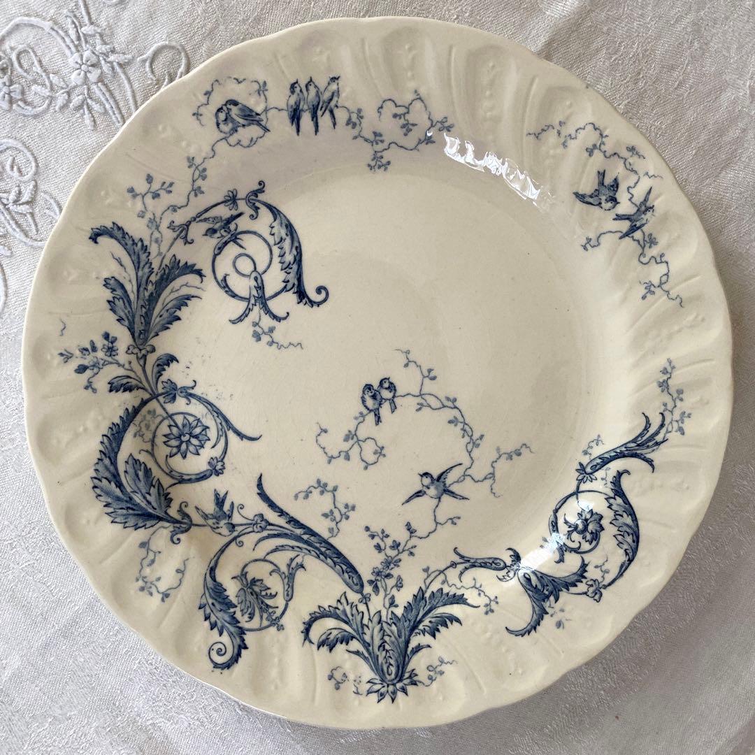 ♪フランスアンティーク Gien ジアン プレート 平皿 ランソー