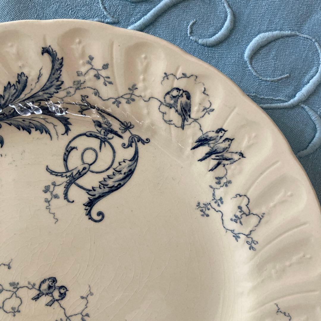 ♪フランスアンティーク Gien ジアン プレート 平皿 ランソー