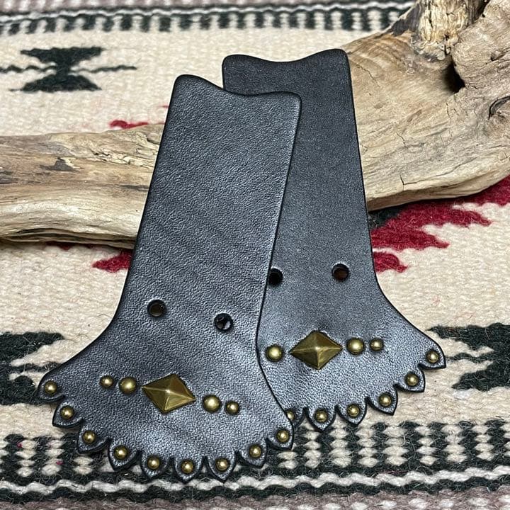 フォルスタン スタッズ ブラス ブラック ワークブーツ 2枚セット