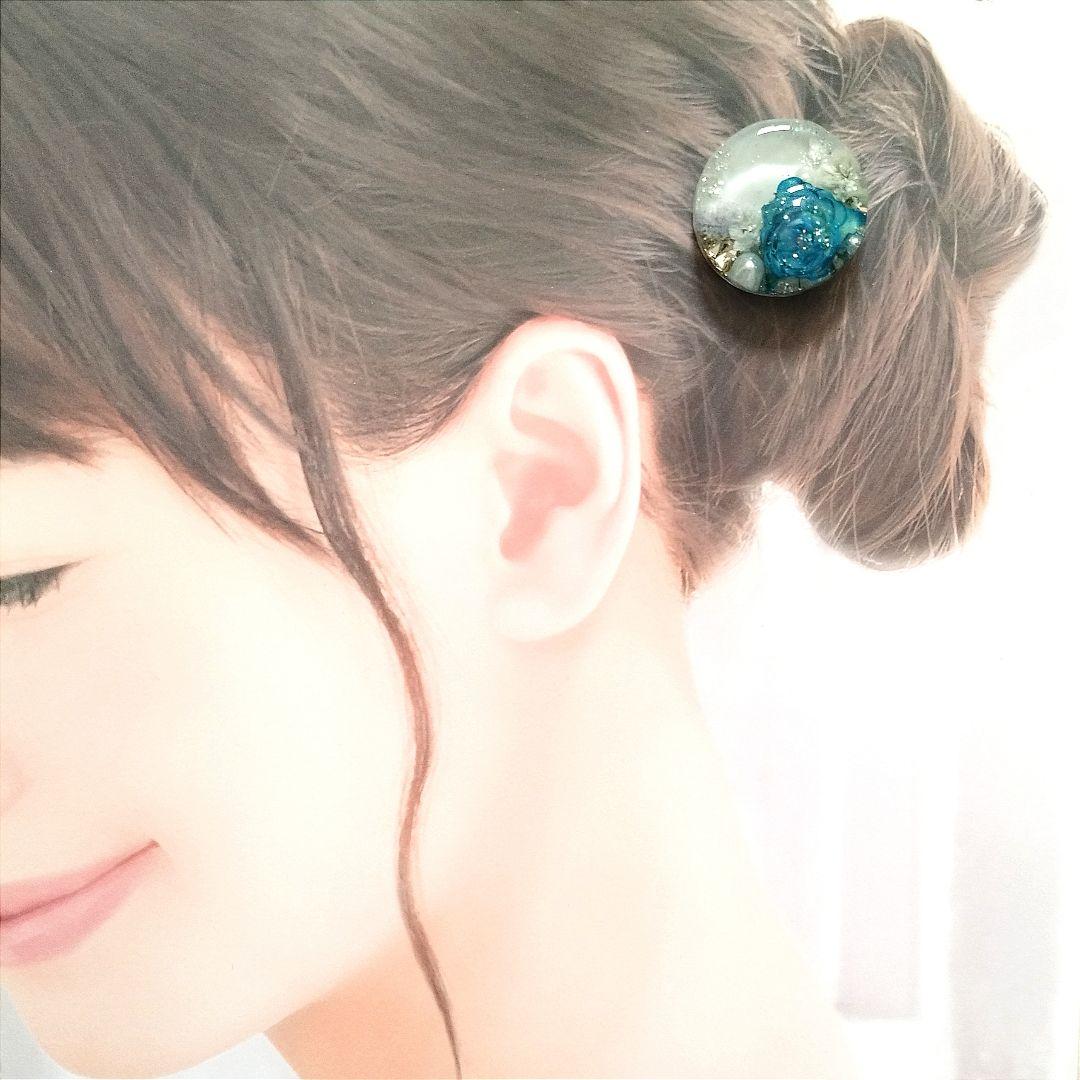 訳あり no.1732 レジン ヘアゴム ブローチ ポニーフック