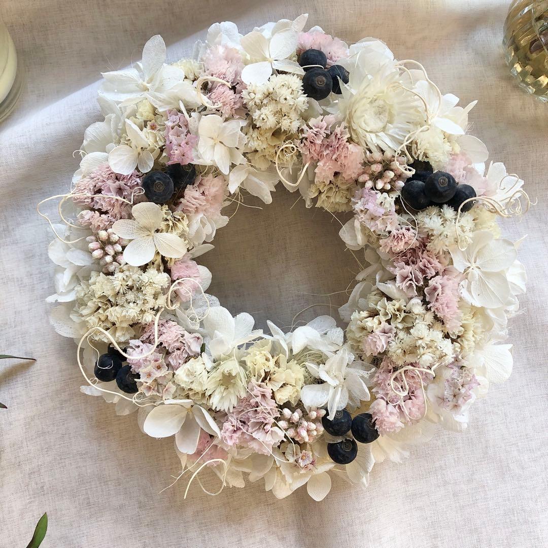 ＊Natural＊やさしいピンク色のリース　母の日☆ドライフラワーリース