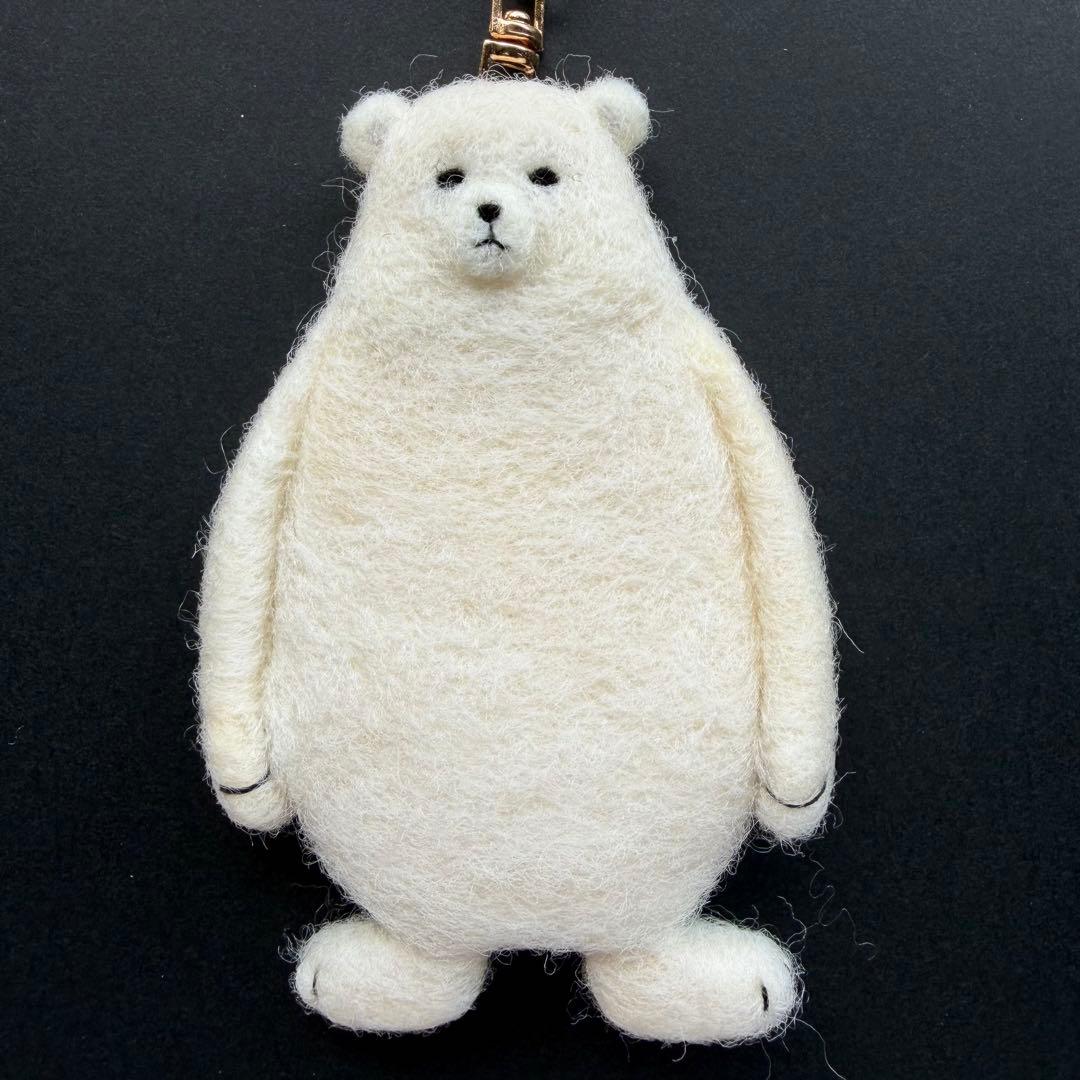 【☆Ted様☆】羊毛フェルトキーホルダー　シロクマ　ハンドメイド