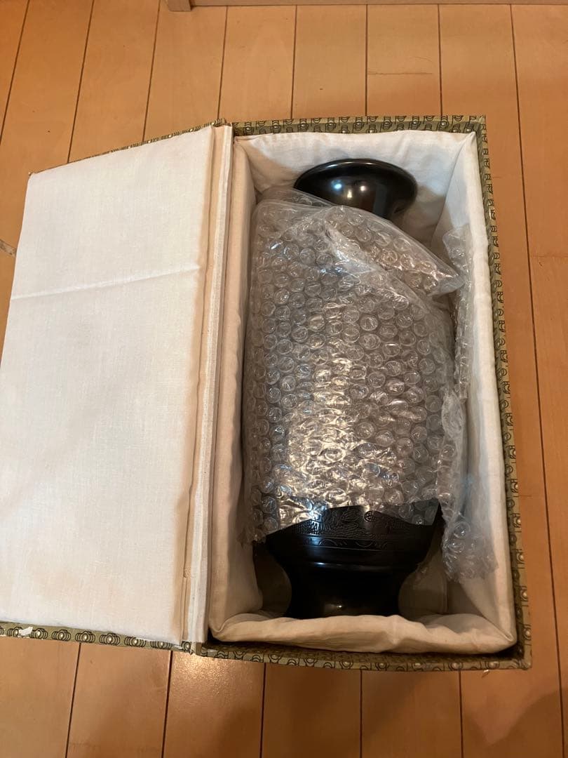 黒陶　中国　骨董品　龍花瓶