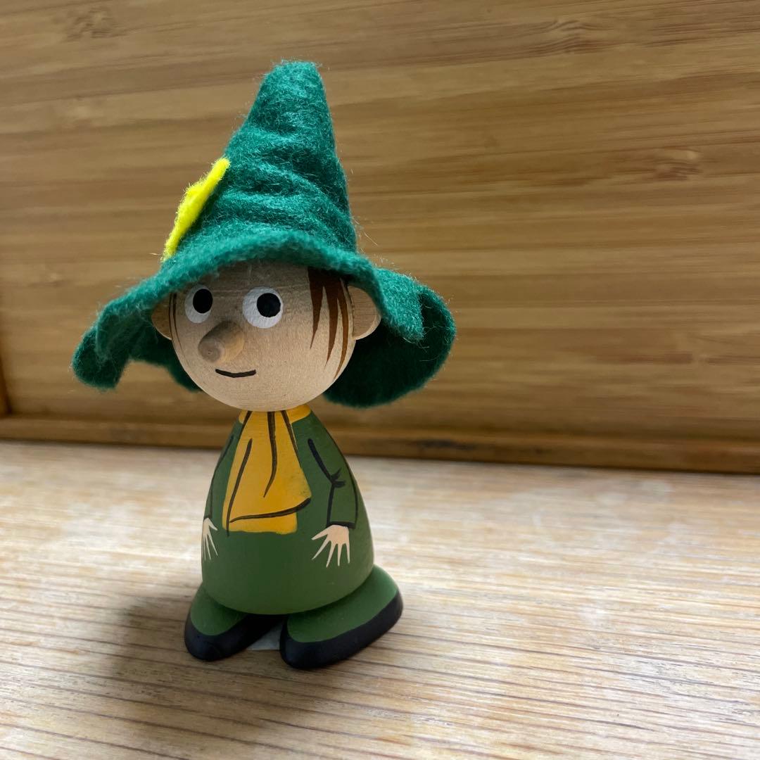 ムーミン スナフキン スヌスムムリケン ウッド フィギュア 美品 木製 レア