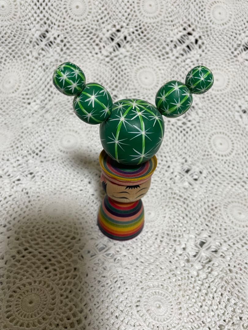 こけし　サボテン　輝幸　工人　伝統　民芸品　銘あり