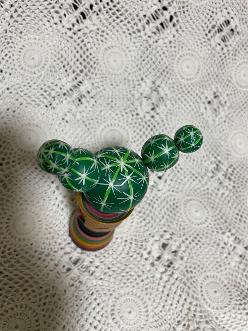 こけし　サボテン　輝幸　工人　伝統　民芸品　銘あり