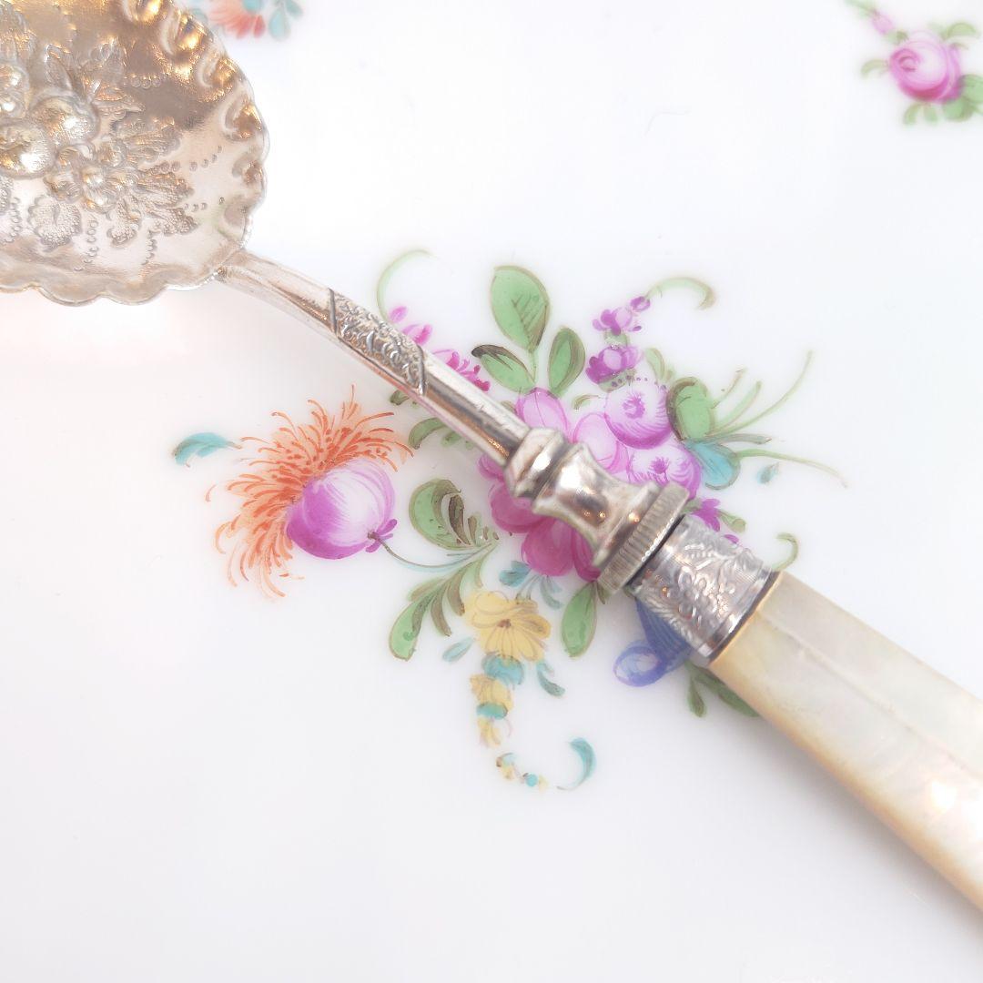 イギリス　ジャムスプーン　白蝶貝　マザーオブパール