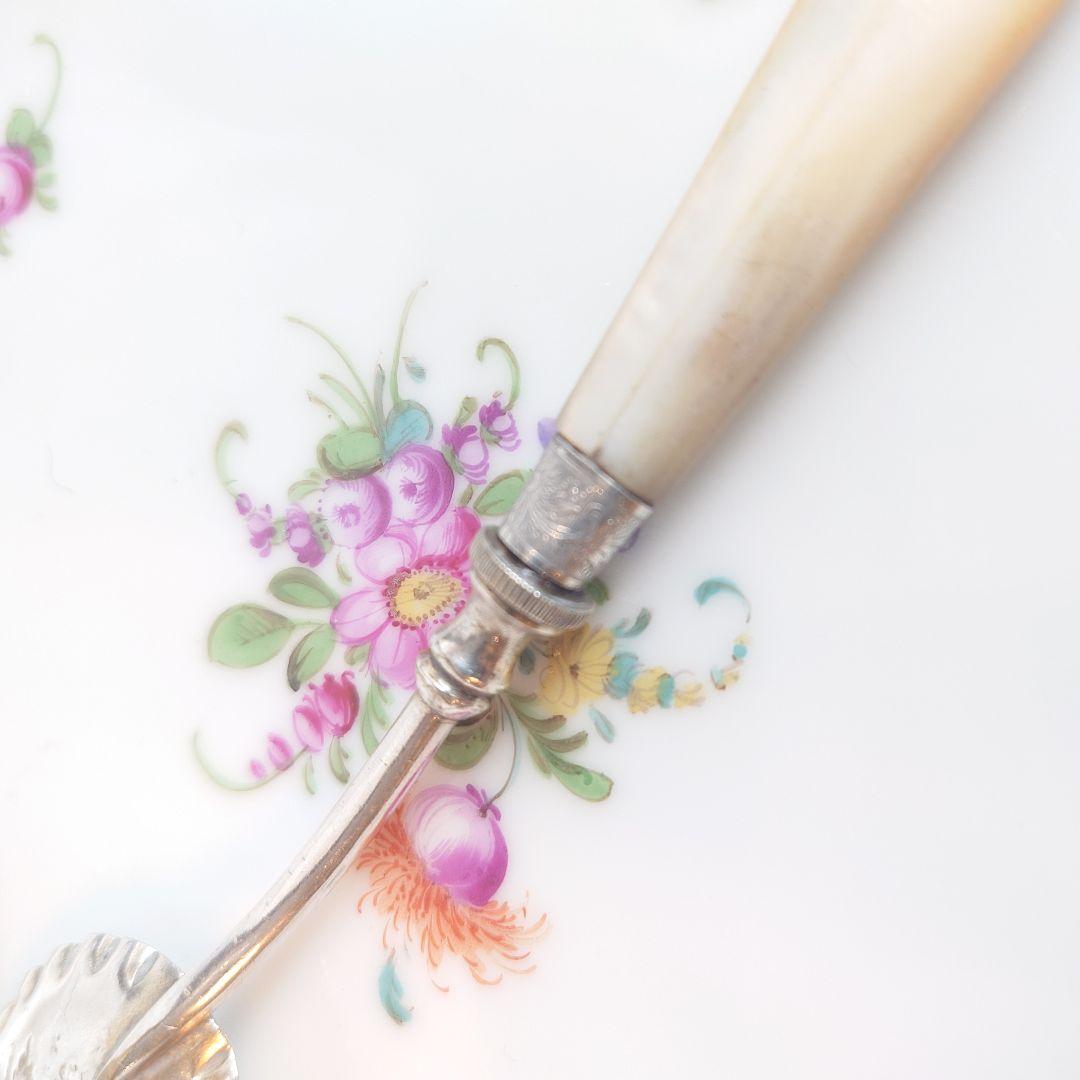 イギリス　ジャムスプーン　白蝶貝　マザーオブパール