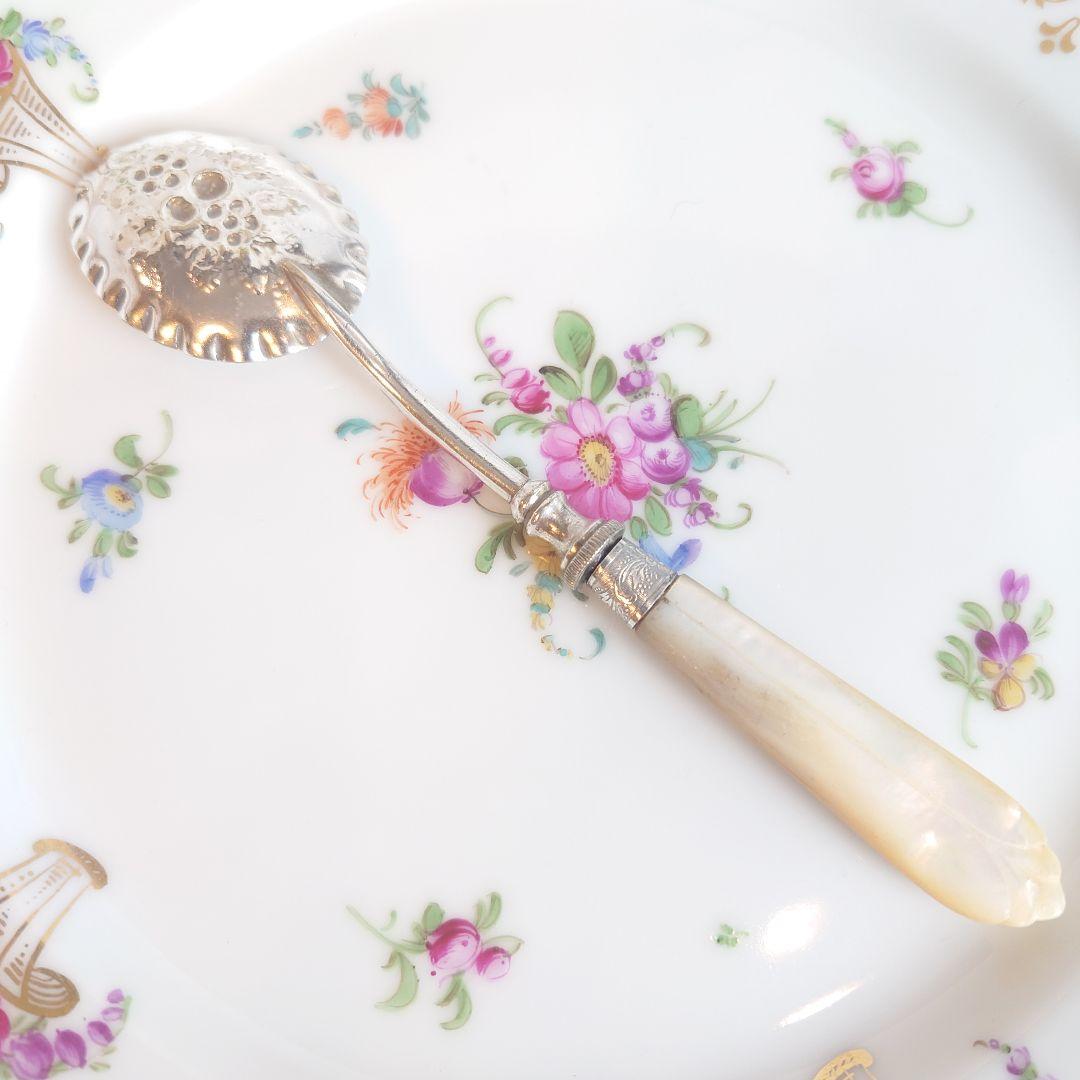 イギリス　ジャムスプーン　白蝶貝　マザーオブパール