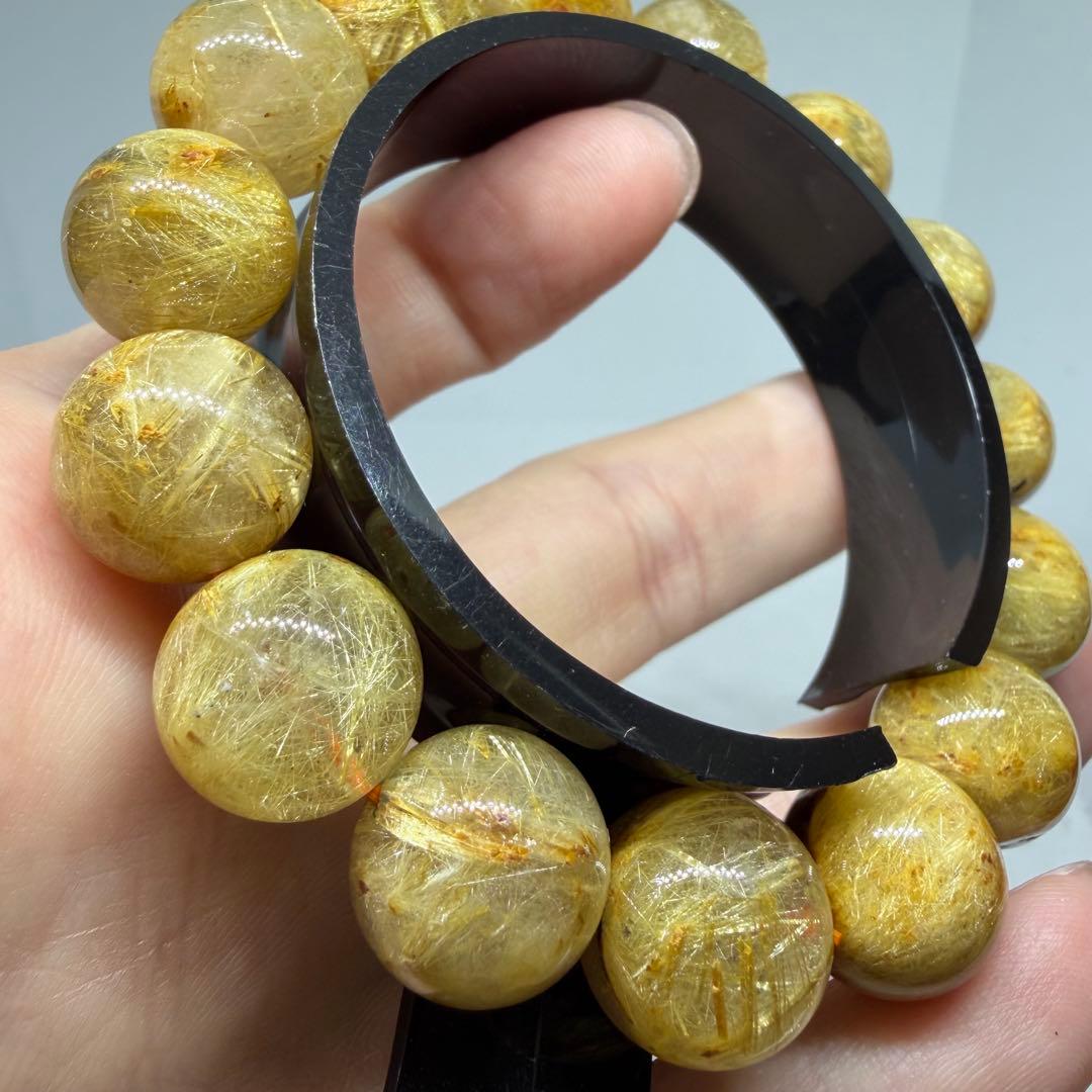 027 大玉 lud ブレスレット ゴールド タイチン ルチル クォーツ