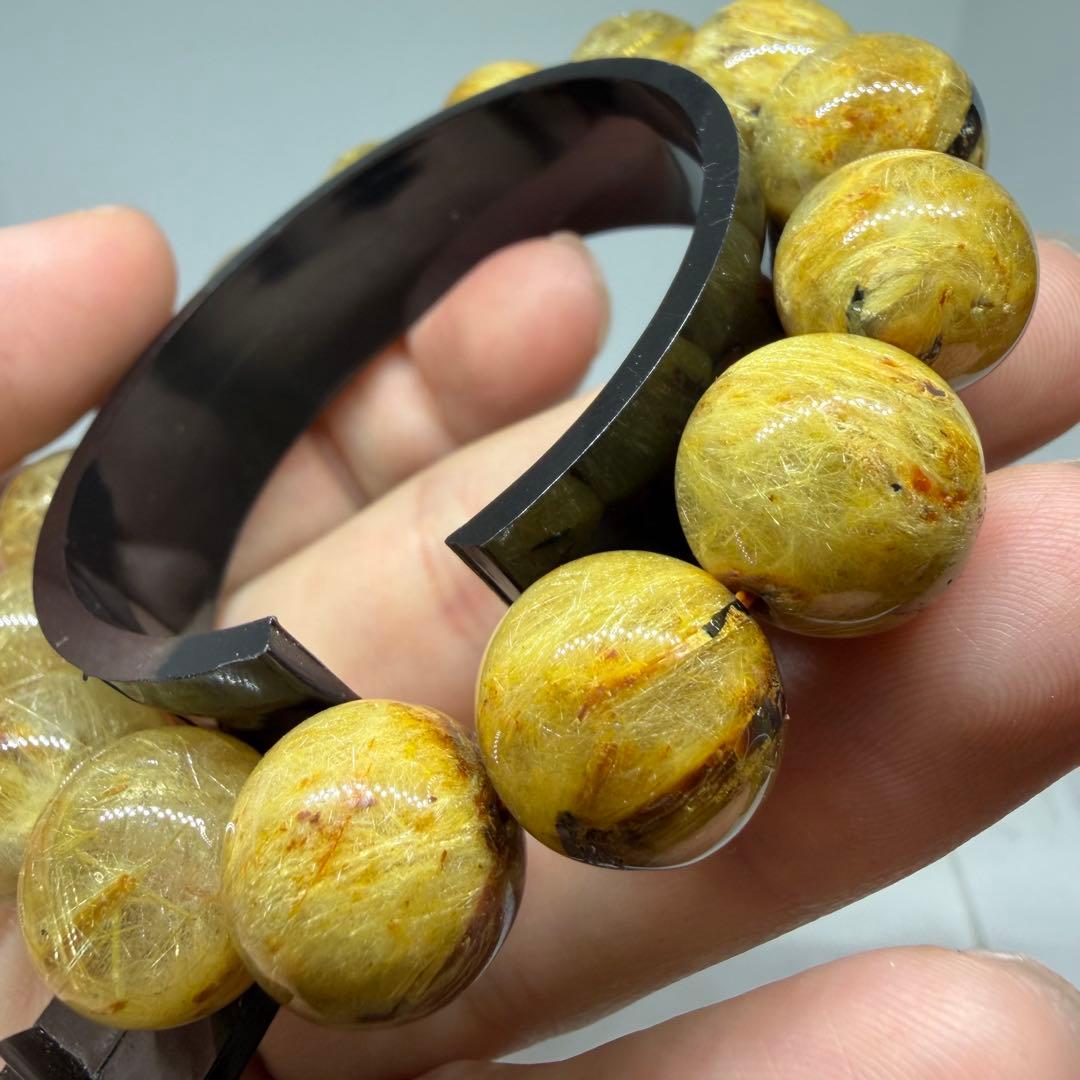 027 大玉 lud ブレスレット ゴールド タイチン ルチル クォーツ