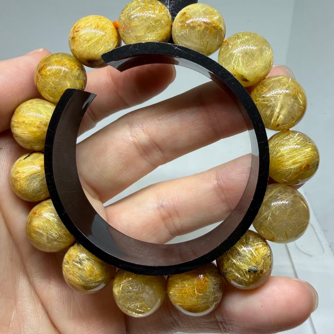 027 大玉 lud ブレスレット ゴールド タイチン ルチル クォーツ