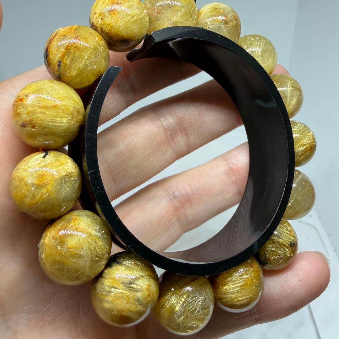 027 大玉 lud ブレスレット ゴールド タイチン ルチル クォーツ