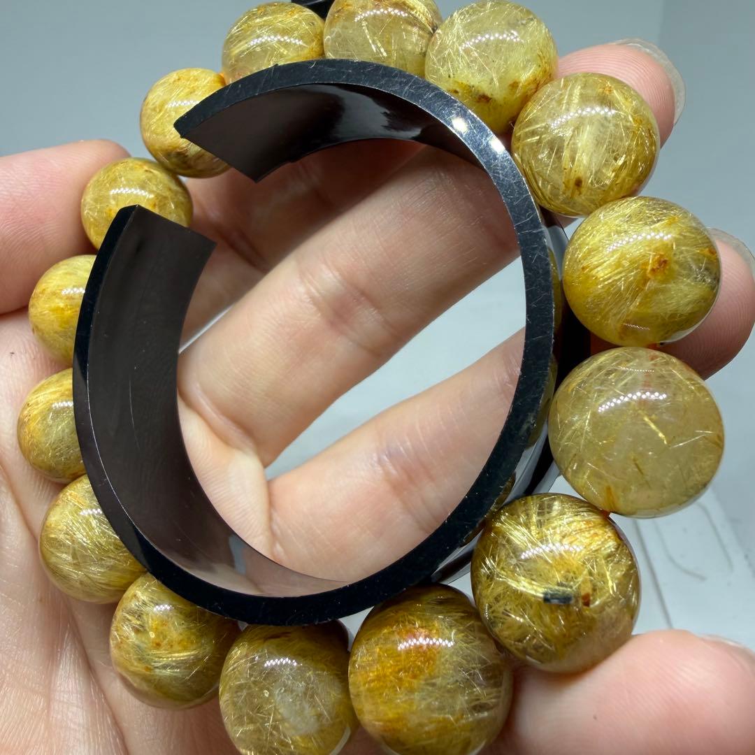 027 大玉 lud ブレスレット ゴールド タイチン ルチル クォーツ