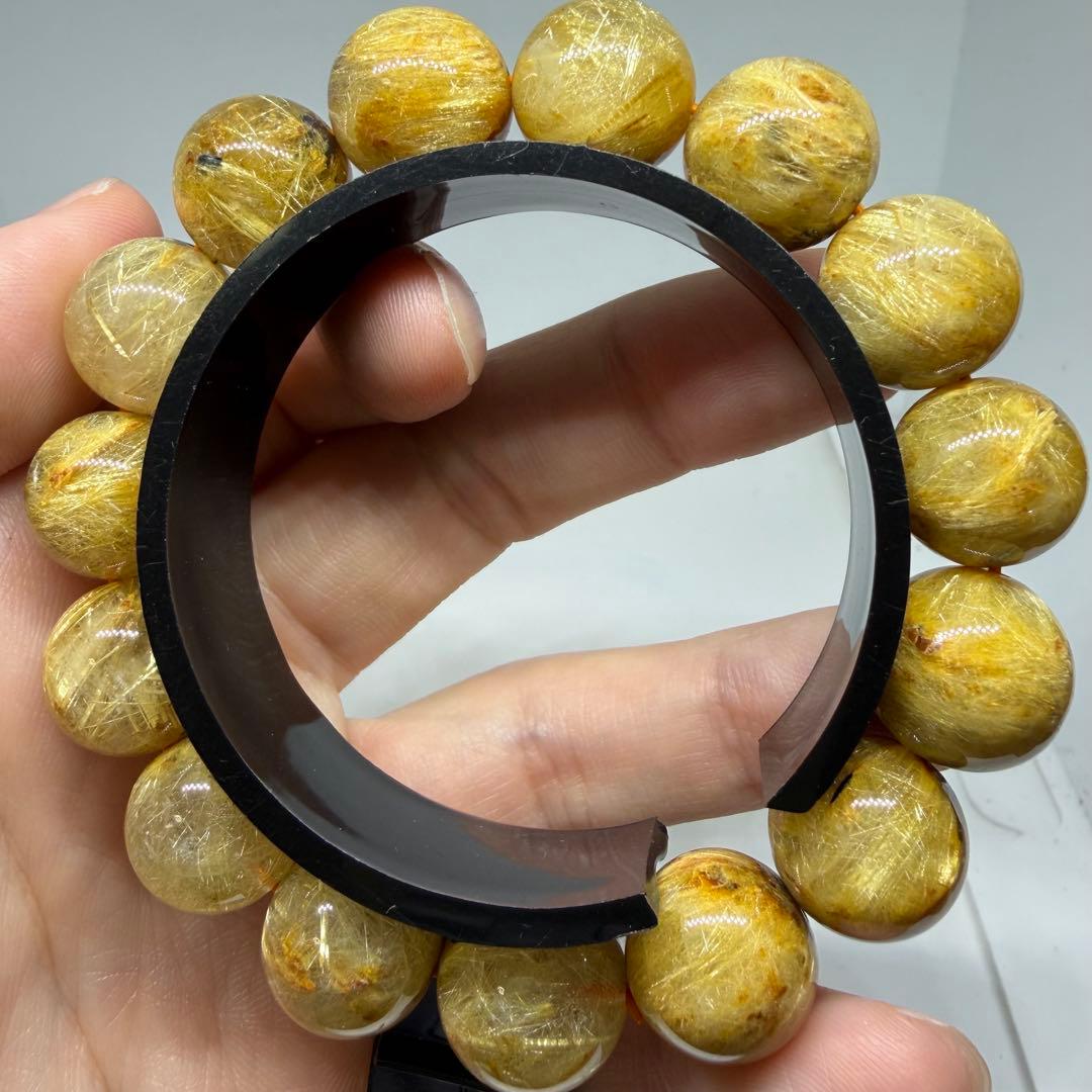 027 大玉 lud ブレスレット ゴールド タイチン ルチル クォーツ