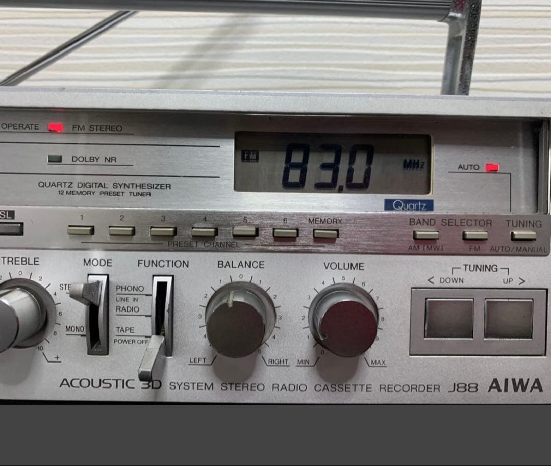 修理 作動品 ★昭和 レトロ◆AIWA アイワ◆2BAND/CS-J88ラジカセ