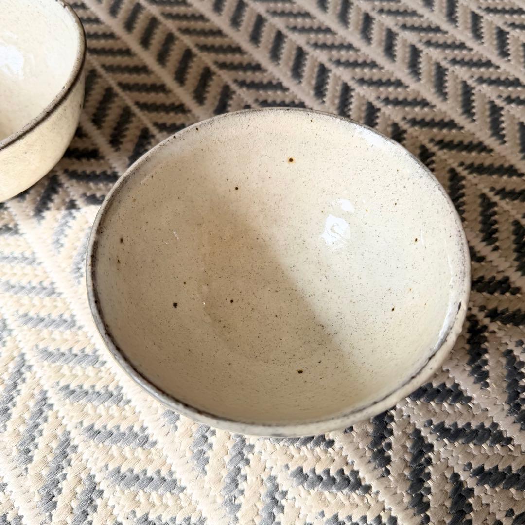 井上茂　粉引き飯碗2点セット