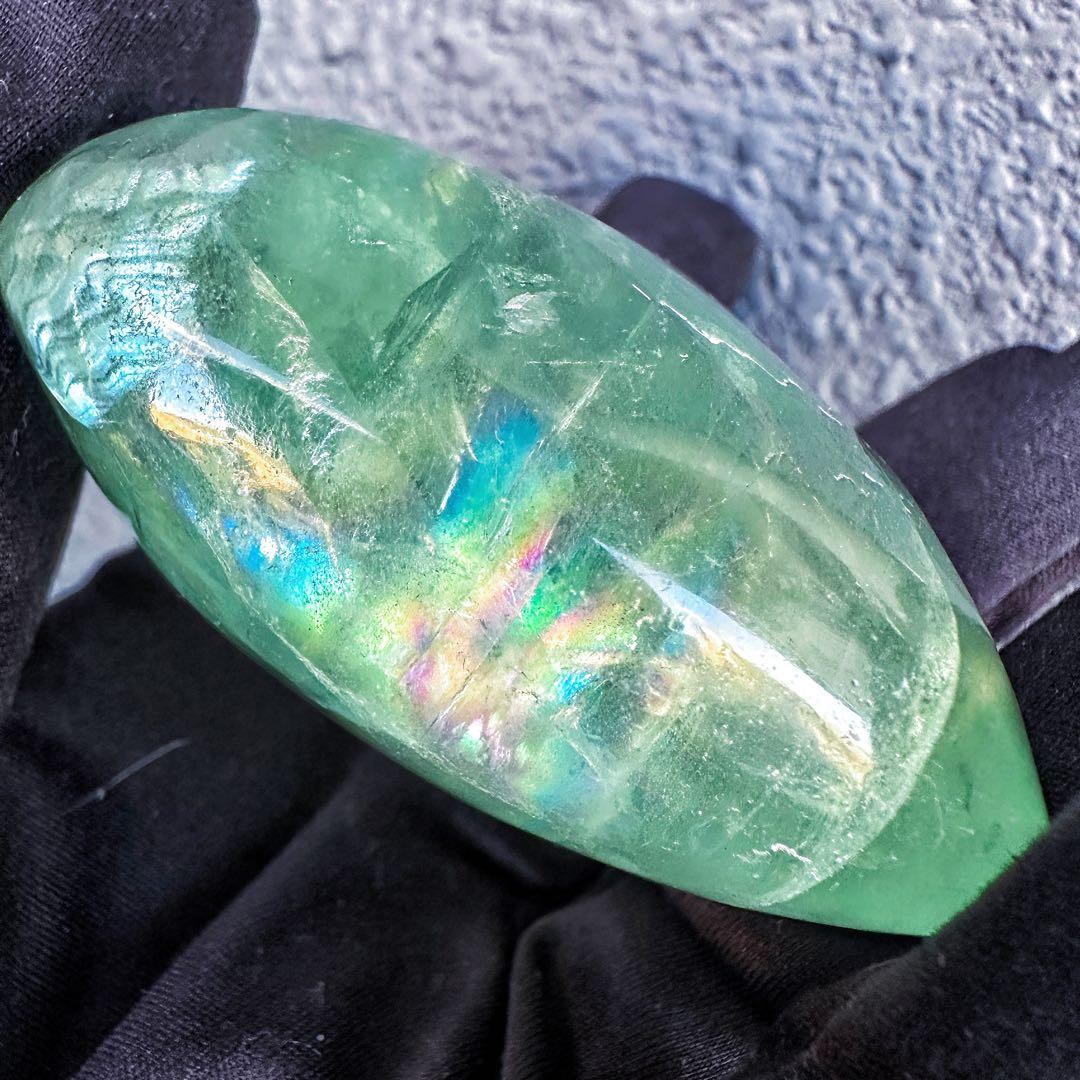 爆アレ❗️レインボー☆グリーンフローライト♡ハート♡ 蛍石パワーストーンA1318