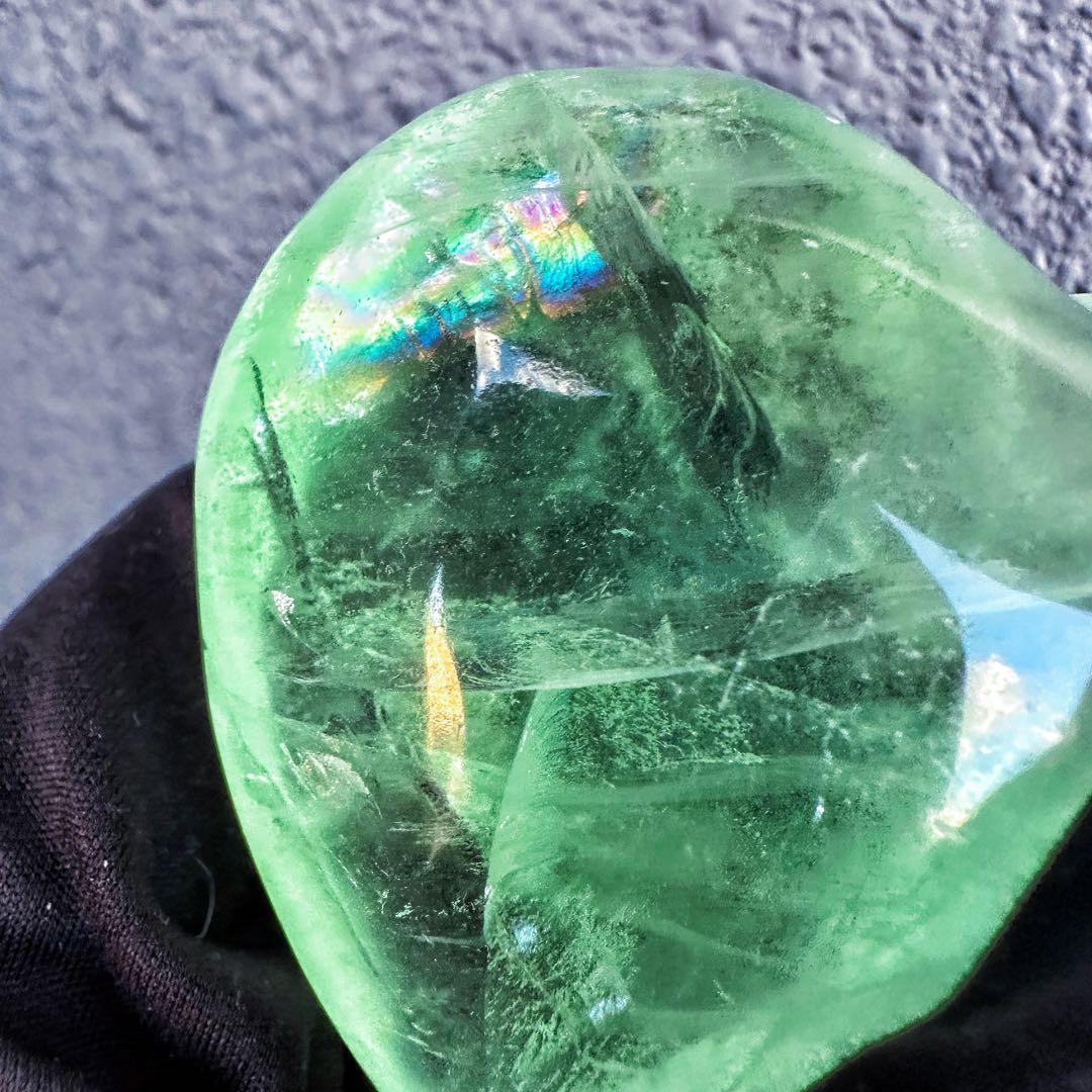 爆アレ❗️レインボー☆グリーンフローライト♡ハート♡ 蛍石パワーストーンA1318