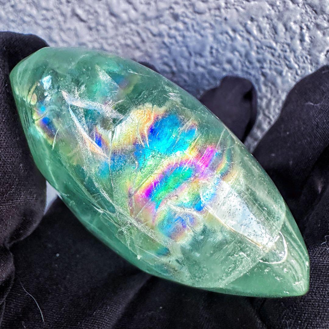 爆アレ❗️レインボー☆グリーンフローライト♡ハート♡ 蛍石パワーストーンA1318