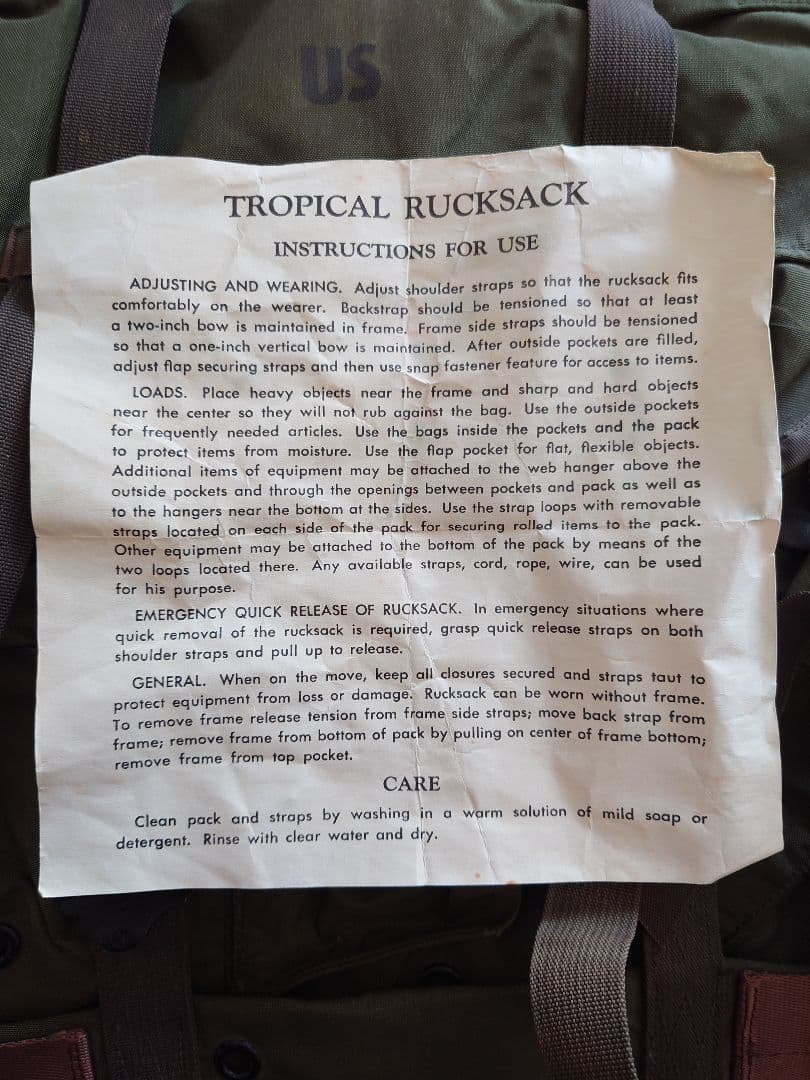 アメリカ軍実物未使用品　トロピカルラックサック