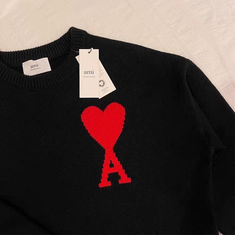 AMI ハート A ニット セーター L サイズ 黒 美品