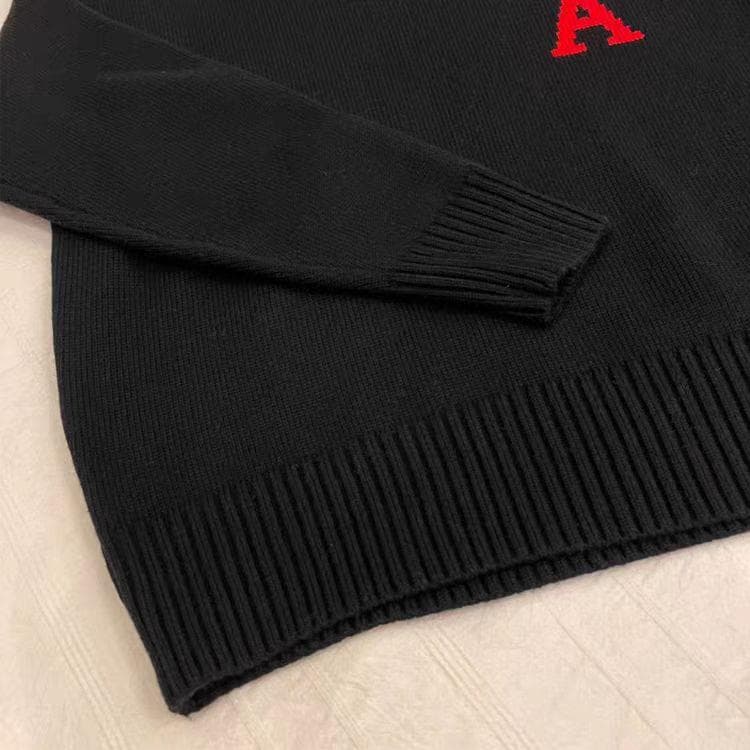 AMI ハート A ニット セーター L サイズ 黒 美品