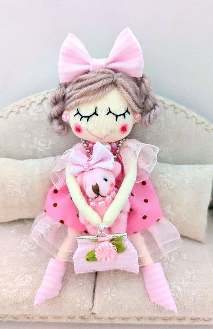 ハンドメイド❋ドールチャーム ＆くまチャーム❋バッグチャーム お人形