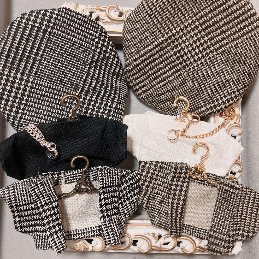 ハンドメイド　ぬい服　10cm 2セット　すのチル　Man チェック