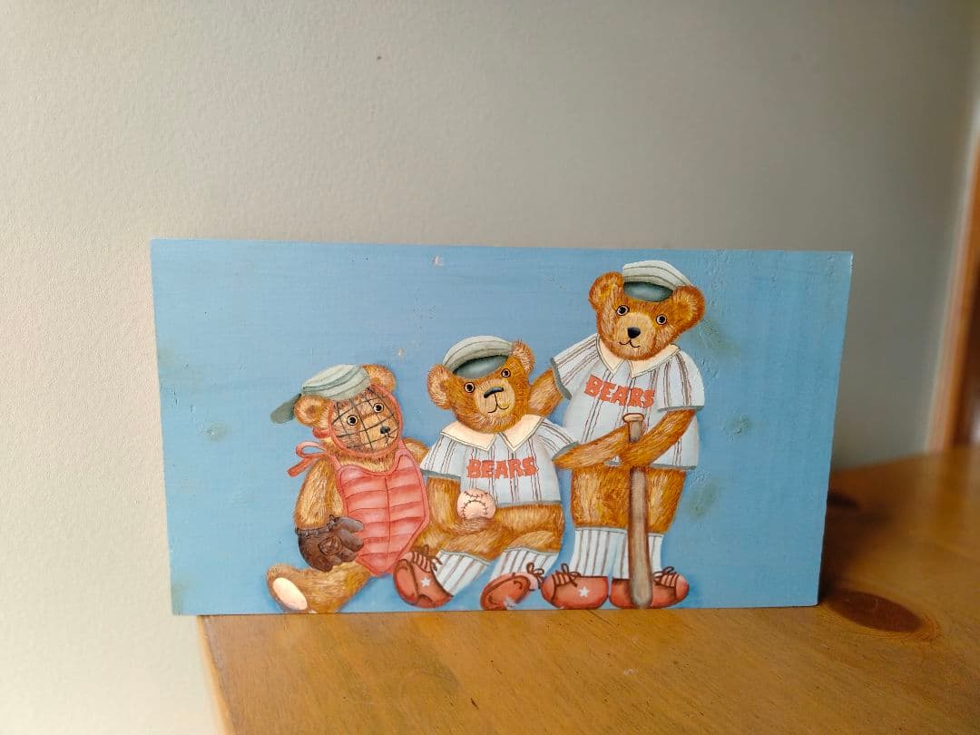 【手描き】　くま　トールペイント　野球