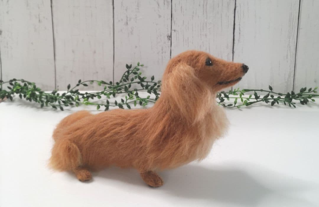 ミニチュアダックス♡レッド♡羊毛フェルト♡ハンドメイド♪