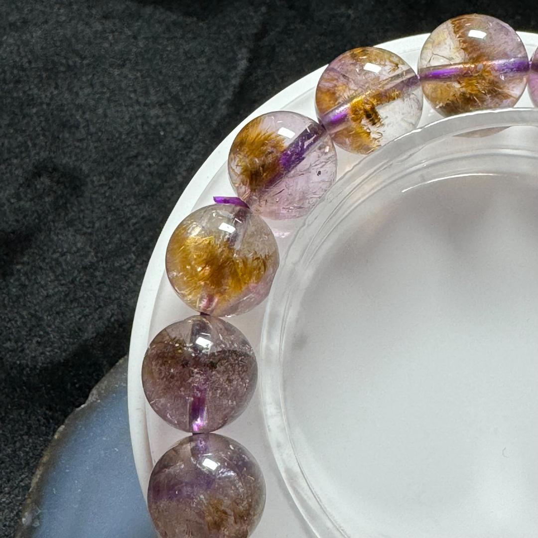 希少石◇アンソフィライトインアメジスト◇ブレスレット 約11.6㎜