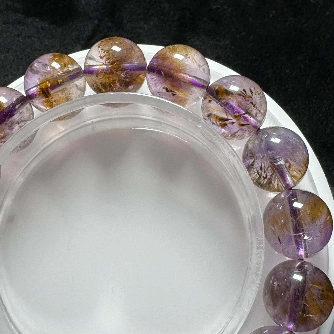 希少石◇アンソフィライトインアメジスト◇ブレスレット 約11.6㎜