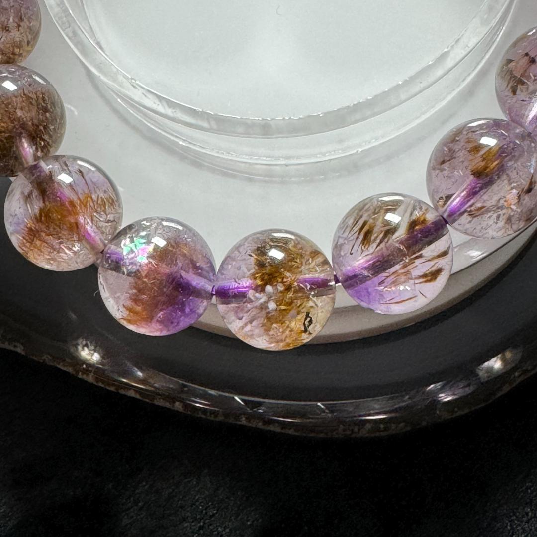 希少石◇アンソフィライトインアメジスト◇ブレスレット 約11.6㎜