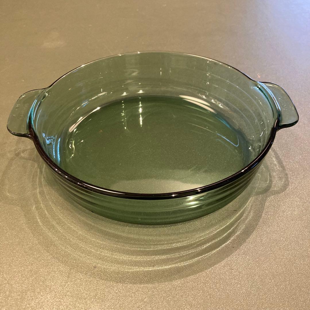 【希少⭐︎グリーン】 パイレックス　ガラス両手鍋 29cm 長期保管品 箱無し