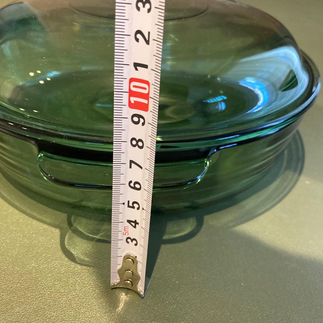 【希少⭐︎グリーン】 パイレックス　ガラス両手鍋 29cm 長期保管品 箱無し