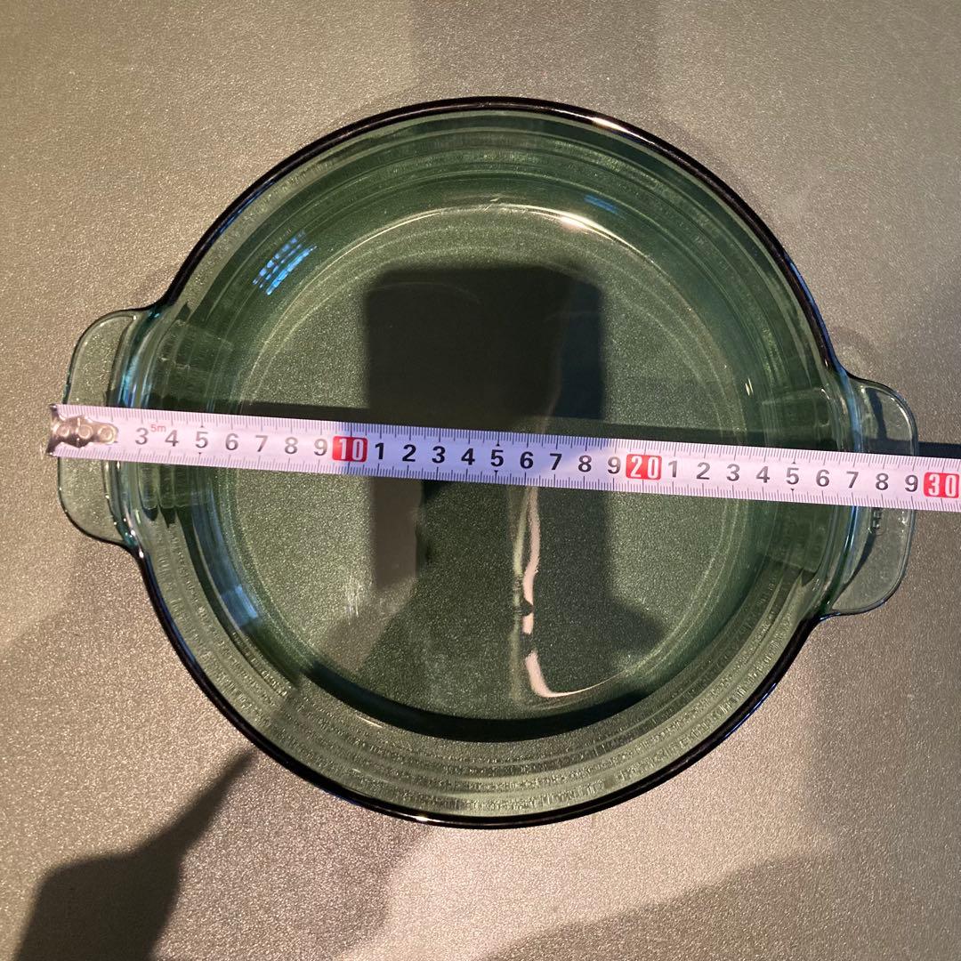 【希少⭐︎グリーン】 パイレックス　ガラス両手鍋 29cm 長期保管品 箱無し
