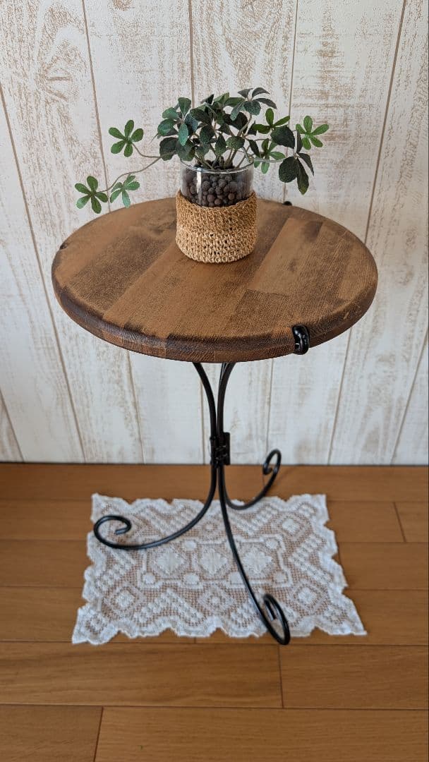 ハンドメイド♬*°サイドテーブル♡アイアン脚♡室内♥︎⁡ガーデン