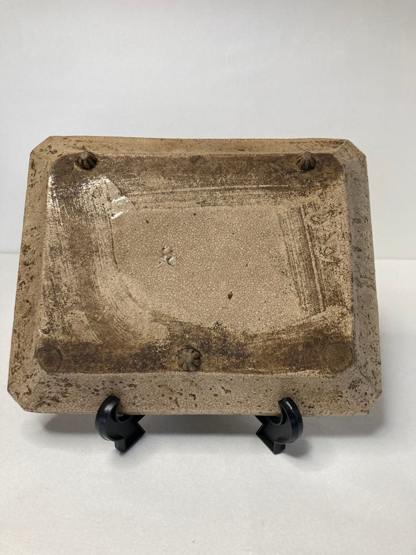 江戸後期　絵瀬戸　角皿