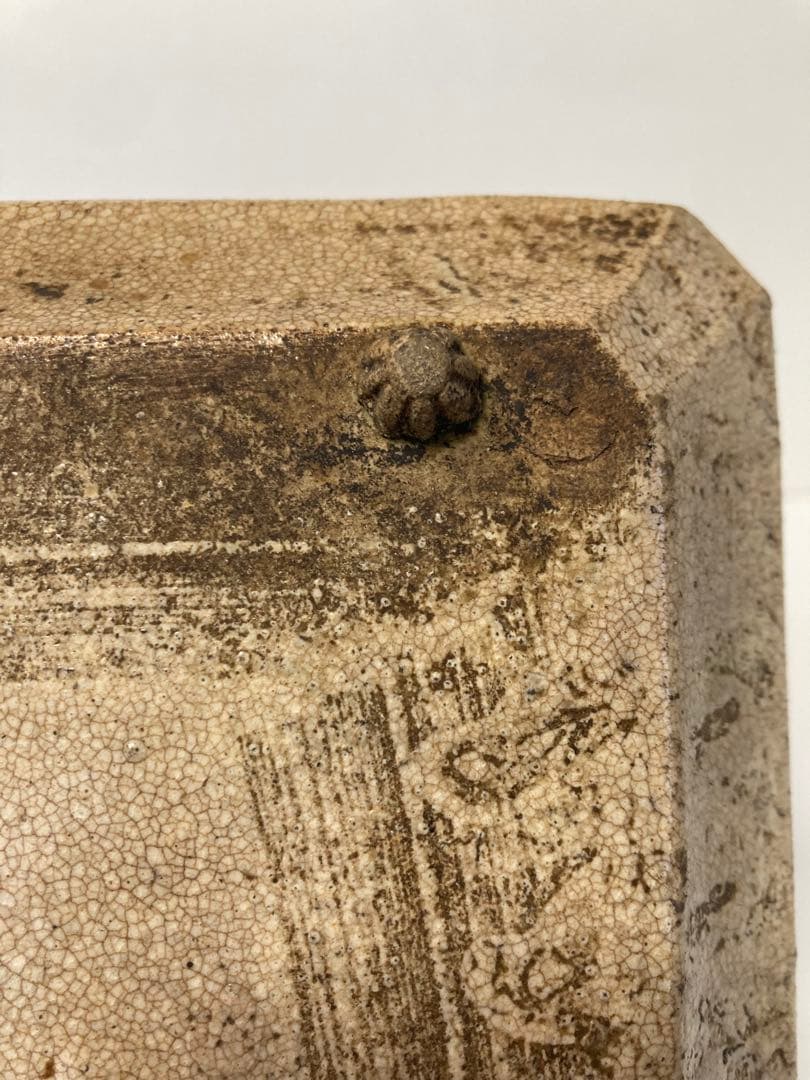 江戸後期　絵瀬戸　角皿