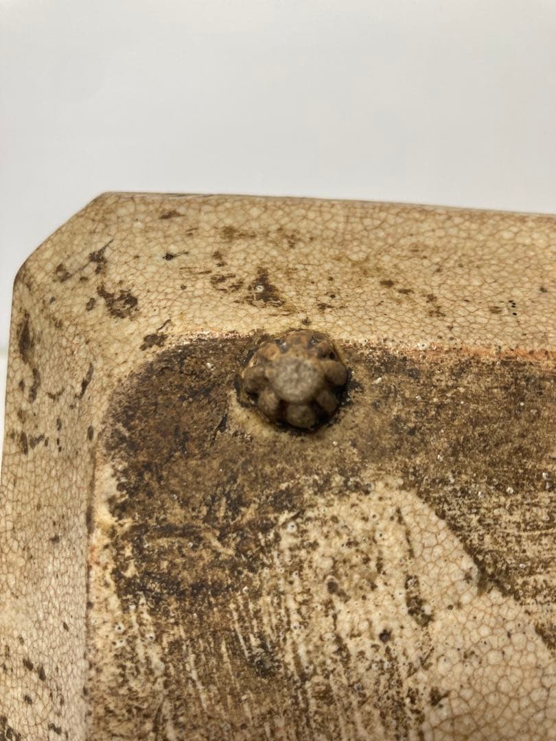 江戸後期　絵瀬戸　角皿