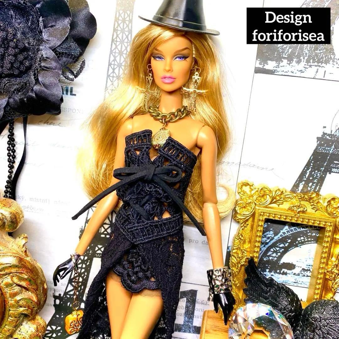 luxury REAL BLACK long dress★accessories