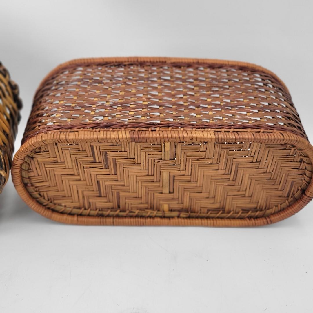 籐 竹 かご トレー バスケット 5点 セット