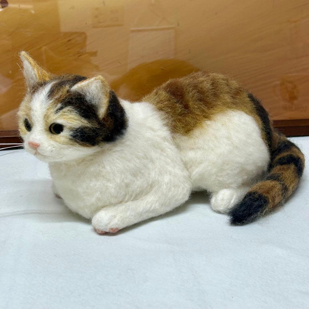 羊毛フェルト ・三毛猫・ハンドメイド