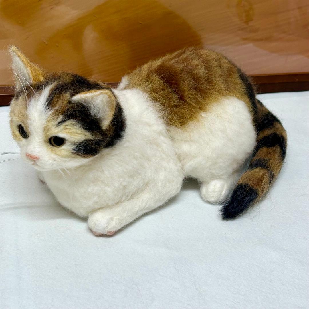 羊毛フェルト ・三毛猫・ハンドメイド
