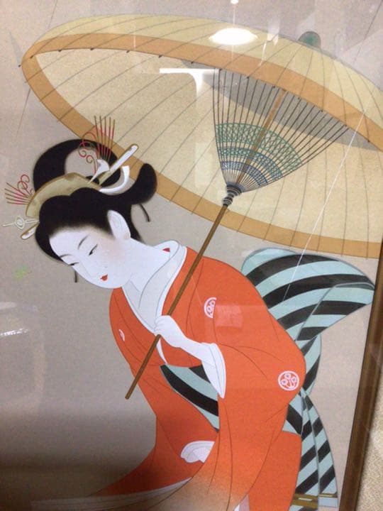 上村松園『志ぐれ』シルクスクリーン(223/280) 淳之監修　紙箱付き