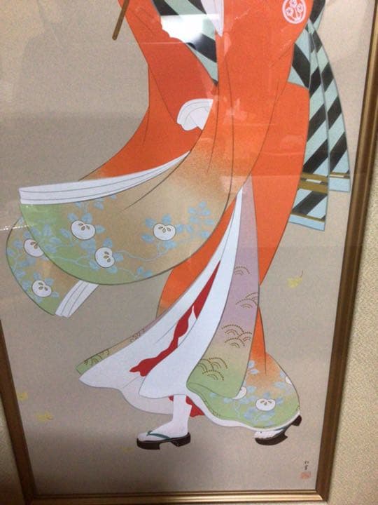 上村松園『志ぐれ』シルクスクリーン(223/280) 淳之監修　紙箱付き