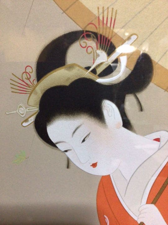 上村松園『志ぐれ』シルクスクリーン(223/280) 淳之監修　紙箱付き