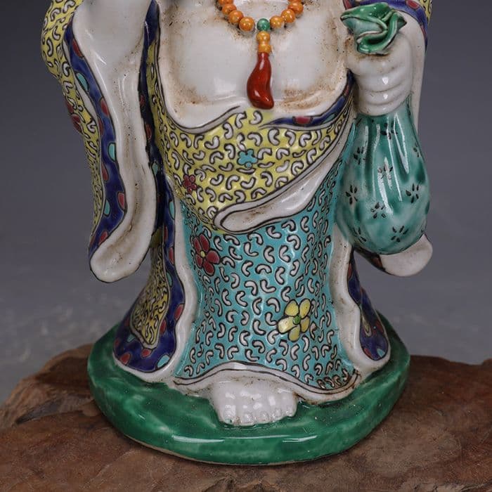 パステル彫刻磁器布袋羅漢仏像 装飾品 工艺品 美術品 置物