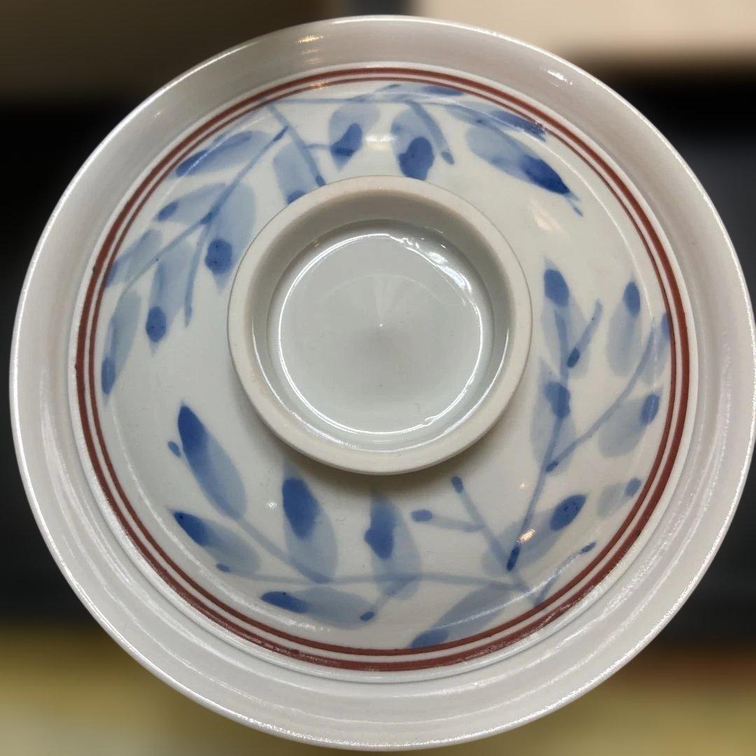 河合 紀 陶器 蓋付き碗　特注　5客揃い　ヴィンテージ （107）